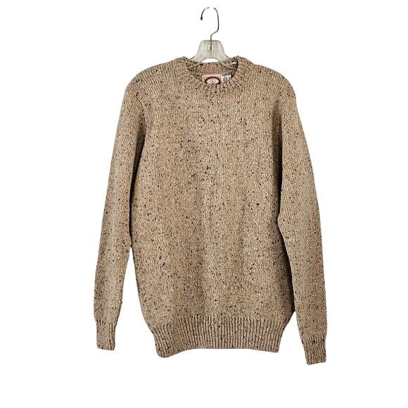 Banana Republic VTG 80's Wool Blend Sweater Tan Speckled Men Sz M EUC - Picture 1 of 7